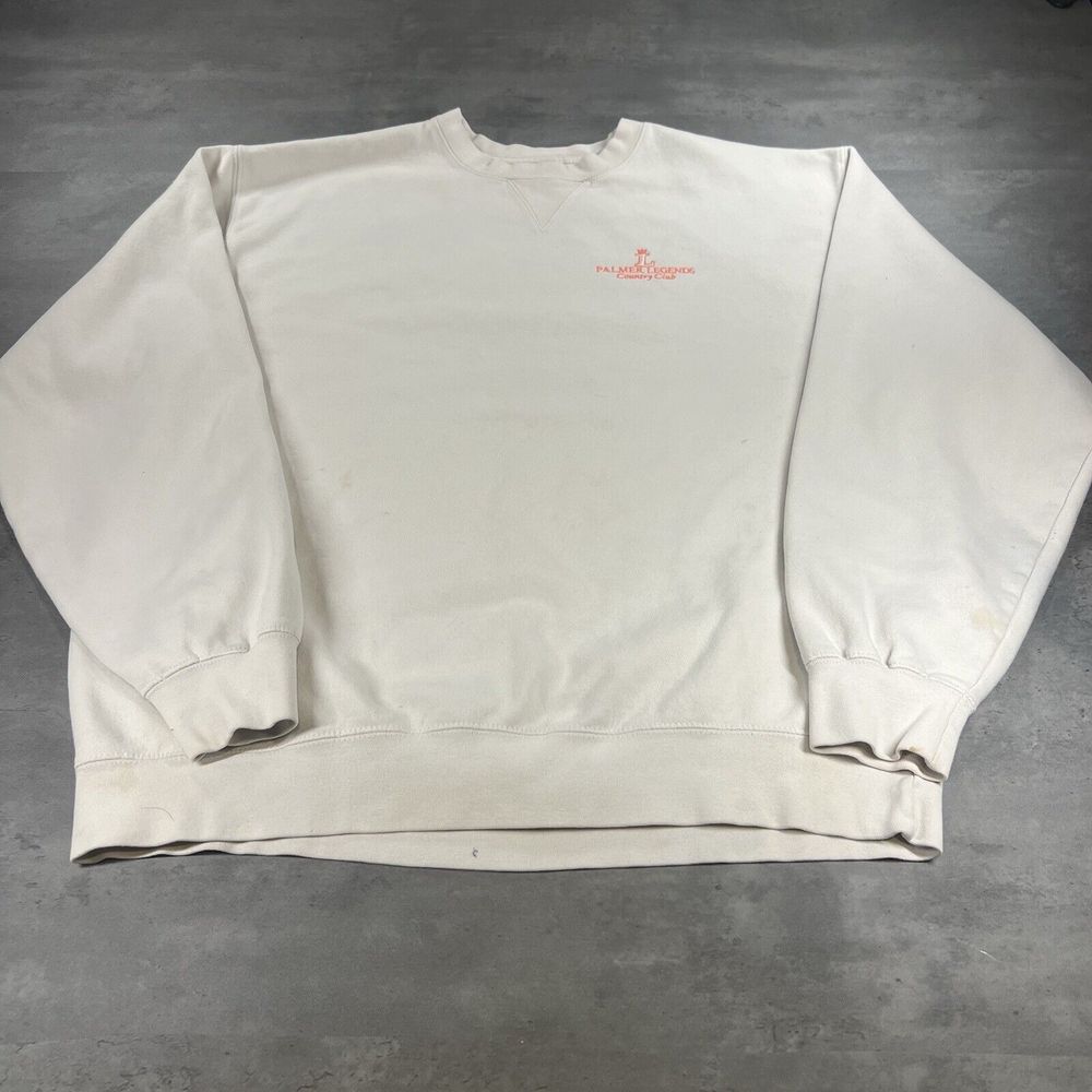 Vintage Palmer Legends Country Club Sweatshirt Adult XL L White Golf Preppy READ
